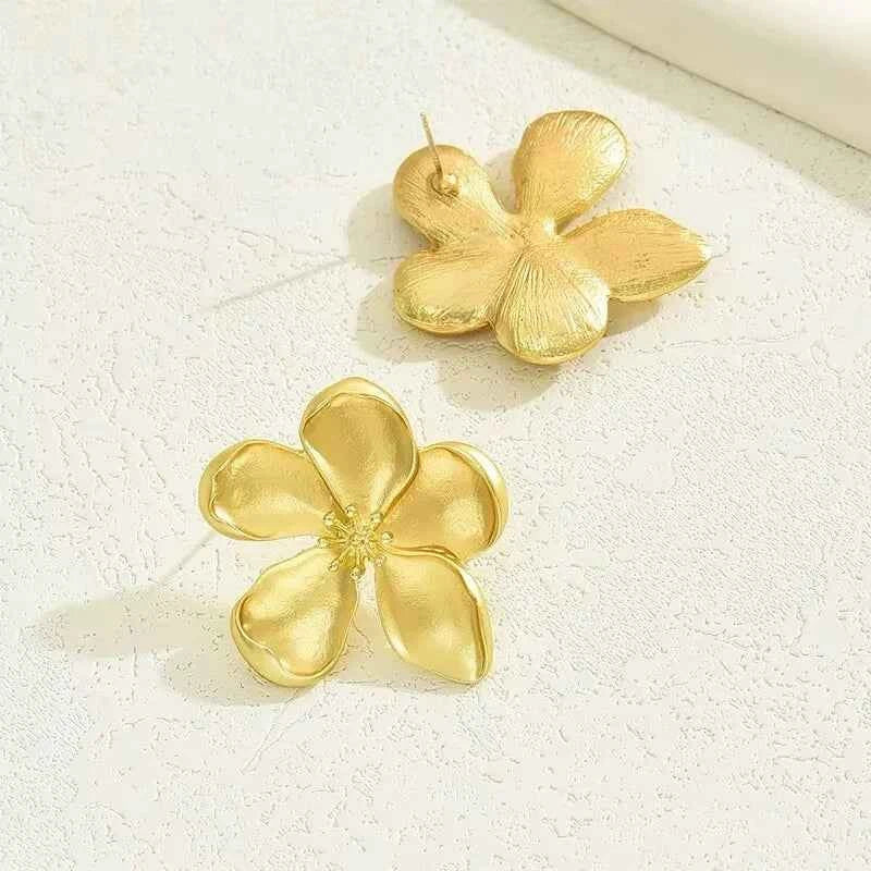 Vintage French Flower Stud Earrings
