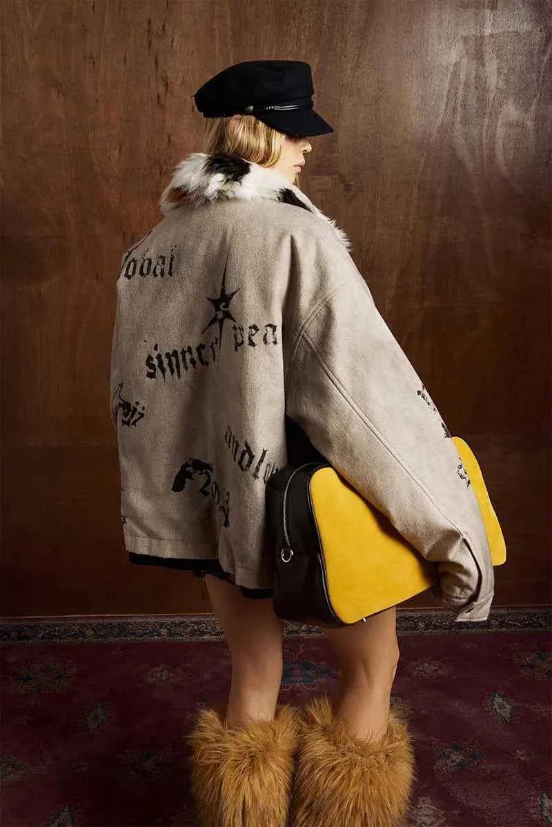 Elevated Warm Faux Fur Stand Collar Jacket