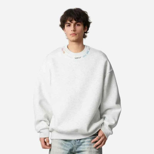 Rainbow Letter Embroidery Crewneck Sweatshirt