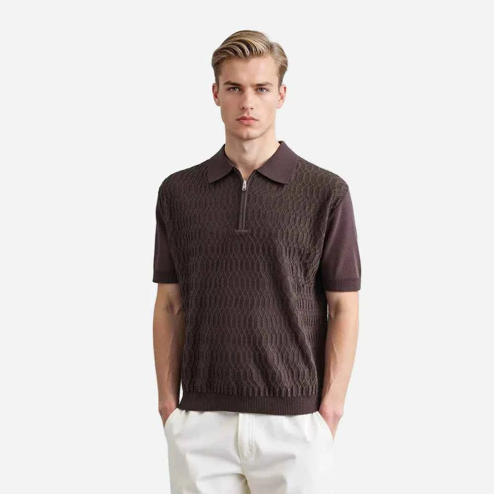 Lightweight Striped Polo Casual T-Shirt