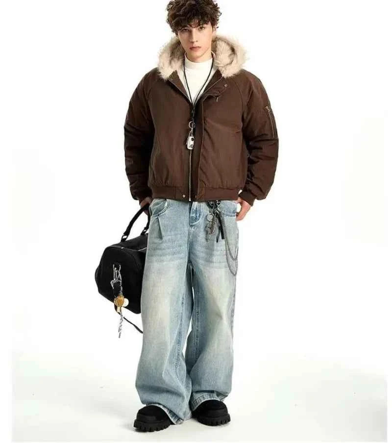 Warm Winter Hooded Parkas Faux Fur Jacket