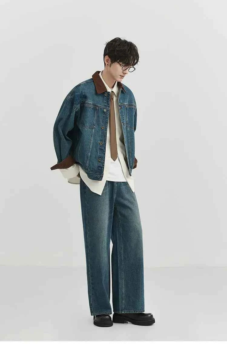 Men's Vintage Hip Hop Retro Washed Denim Jacket