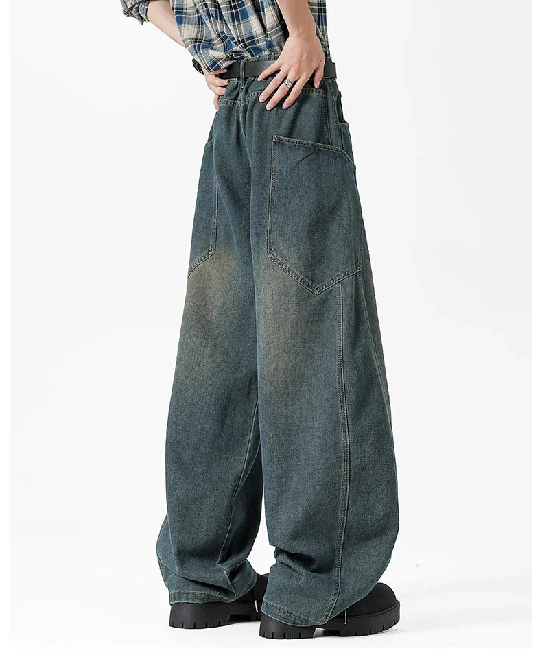 Nostalgic American Style Loose Fit Denim Jeans - Luxuryurbanwear