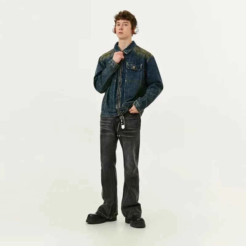 Streetwear American Style Old Washed Denim Jacket