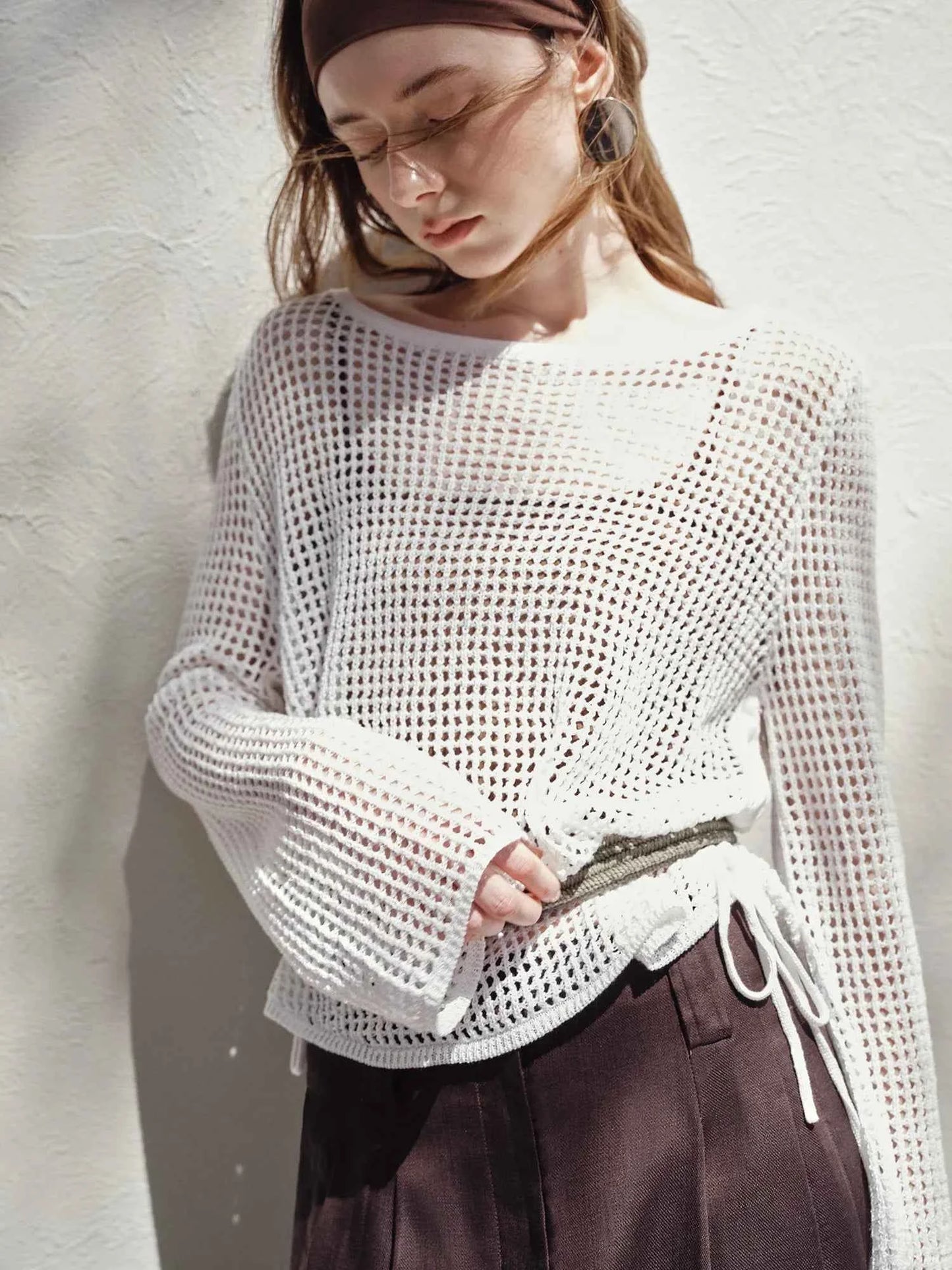 Women Casual Relaxed Knit Overlay Sweater
