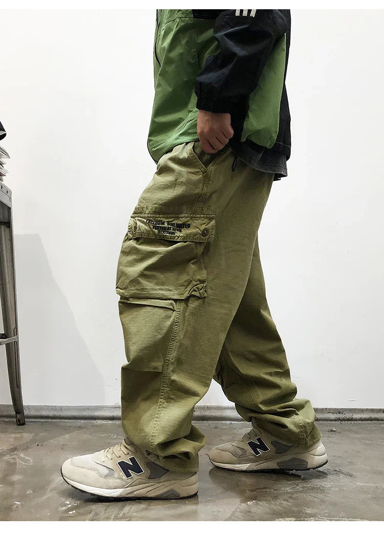 Tactical Straight Leg Elastic Waist Pants