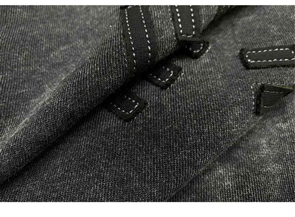 Washed Streetwear Embroidered Zip-Up Hooded Sweatshirt