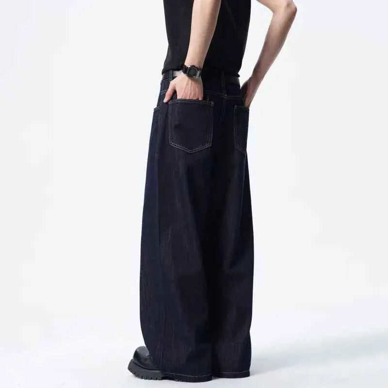 Classic Loose Dark Blue Straight Jeans