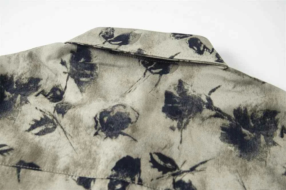 Lightweight Y2K Floral Print Short Sleeve Beach Shirt