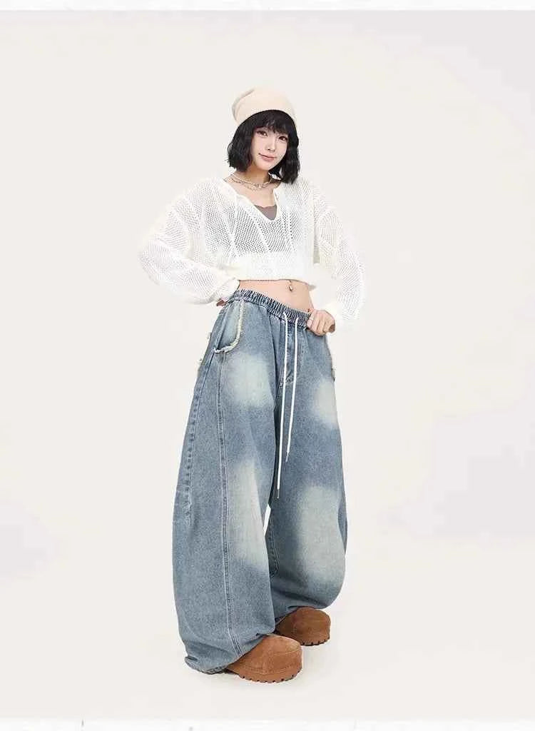 Blue Jazz Frayed Denim Long Jeans