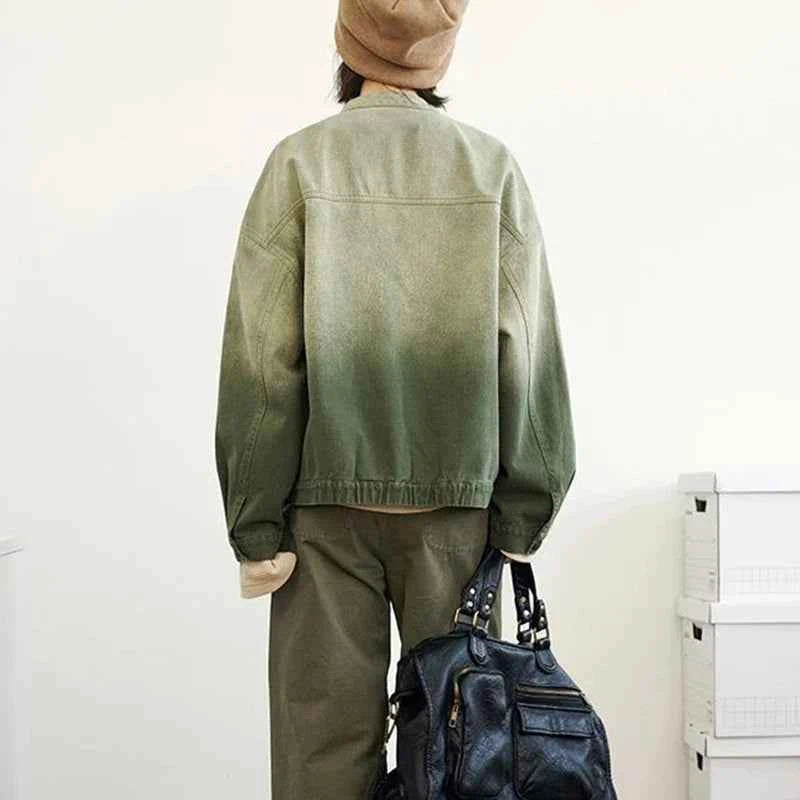 Streetwear Stylish Vintage Korean Gradient Denim Jacket