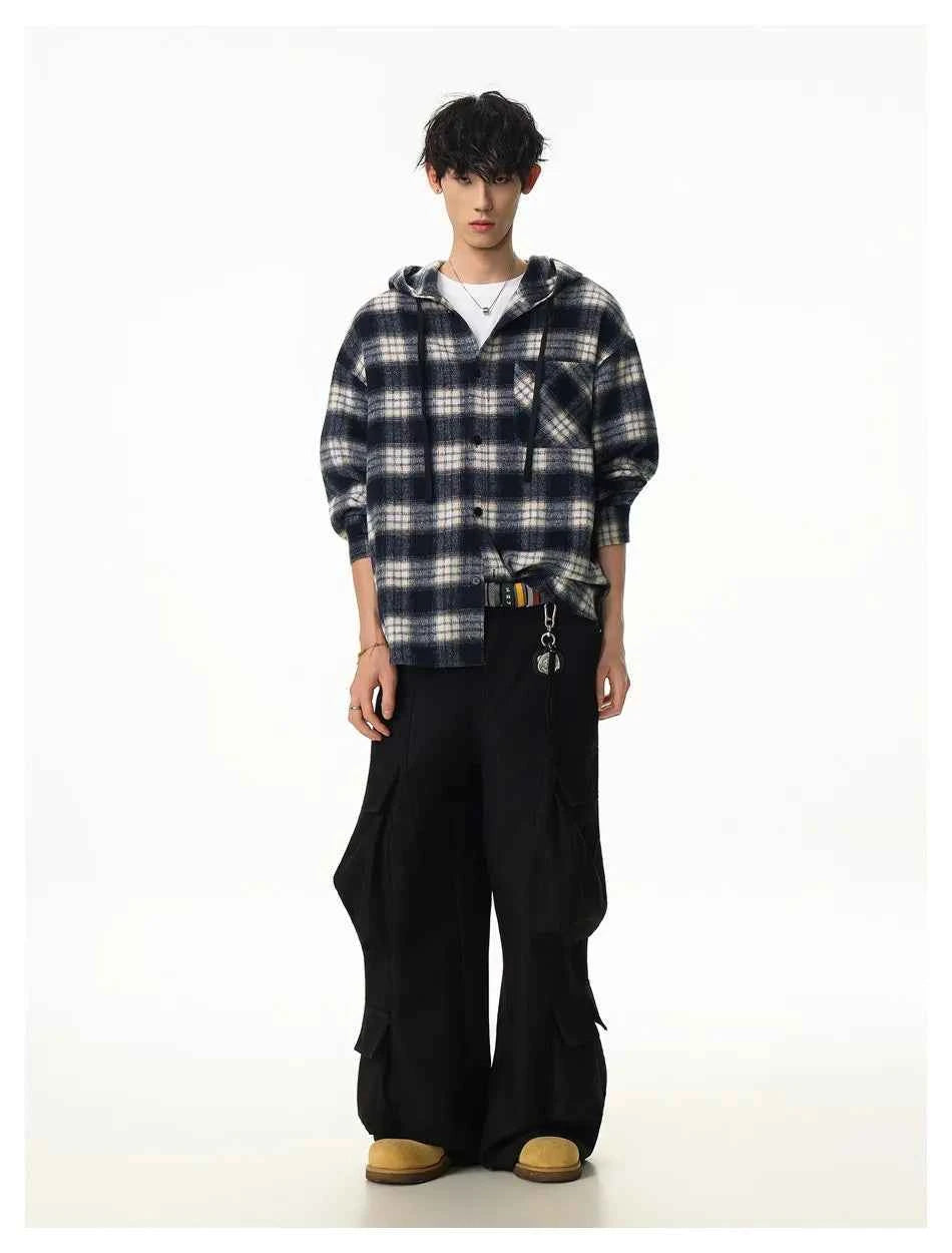 Signature Plaid Thick Casual Hooded Vintage Shirt