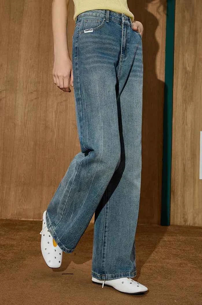 Comfortable Washed High Waist Flared Jeans