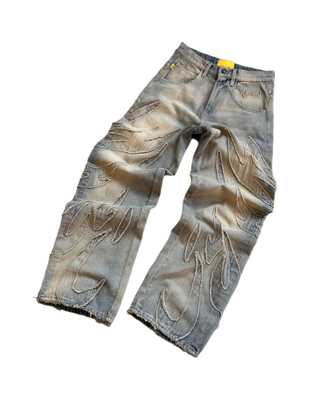 Y2k Retro Raw Edge Patchwork Denim Jeans