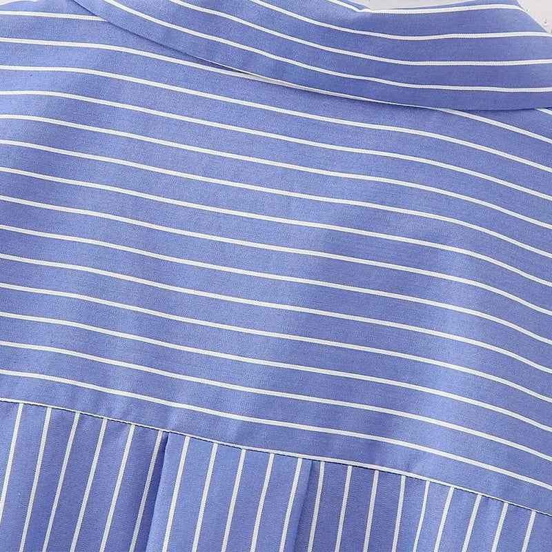 Y2K Striped Single Breasted Lapel Neck Casual Shirt