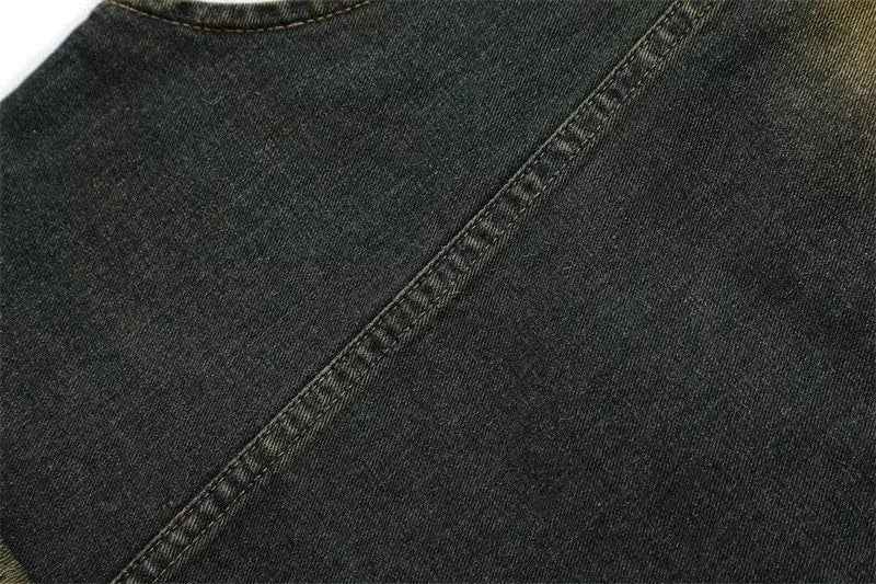Cowboy Style Distressed Denim Vest