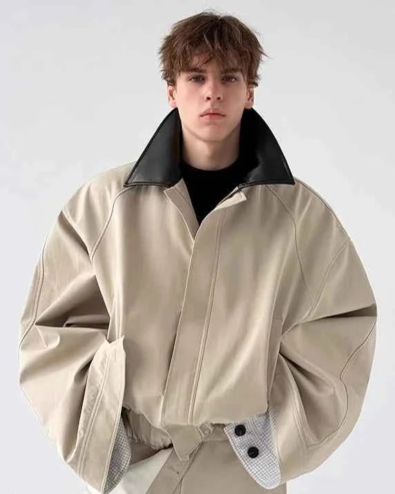 Flattering Chic Pocket Splicing Collar Jacket
