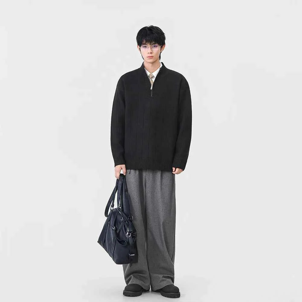 Essential Solid Color Mock Neck Jumper Sweater