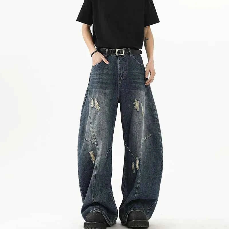 Korean Style High Street Ripped Loose Jeans