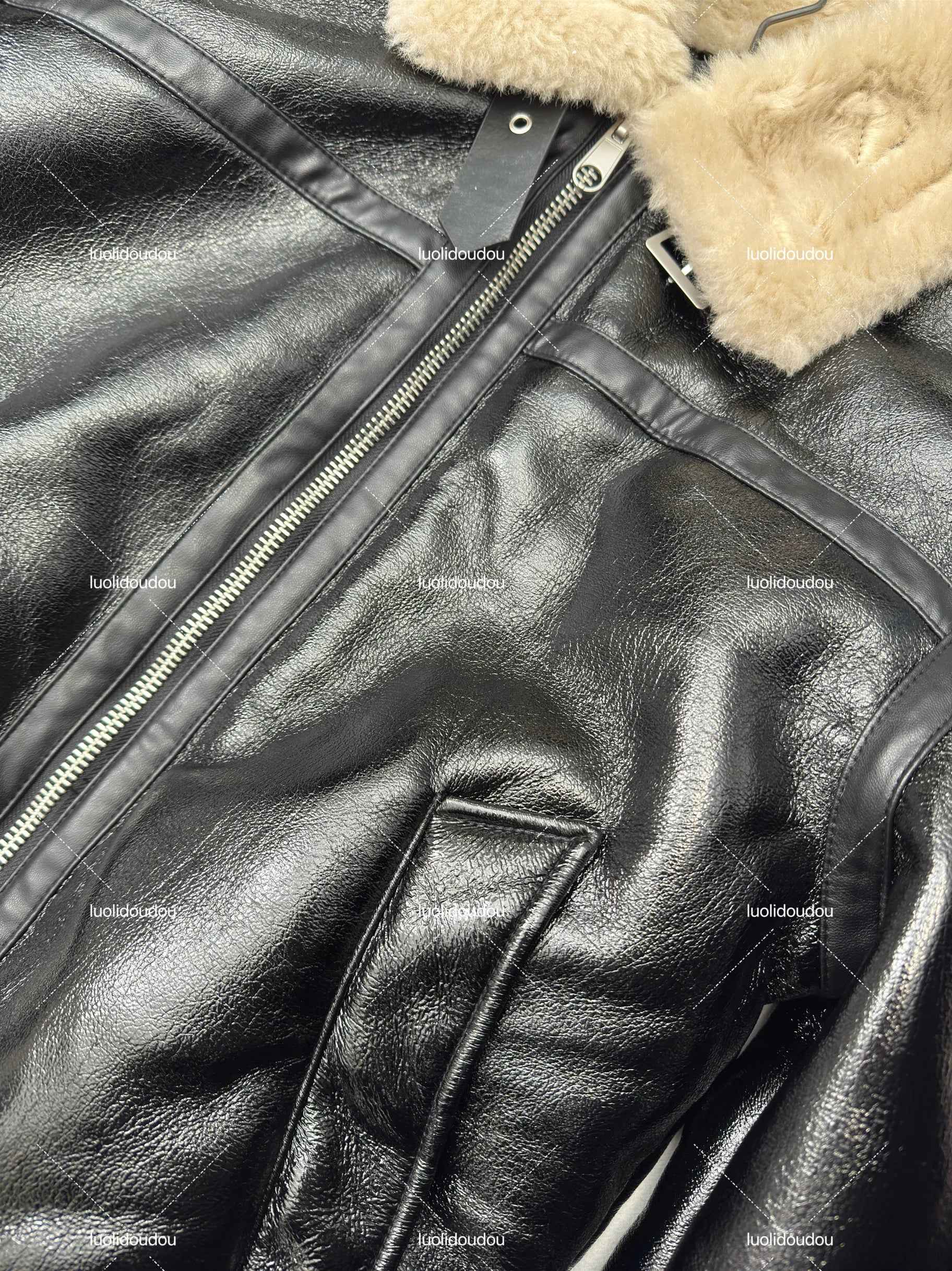 Flattering Thickened Imitation Fur Leather Jacket