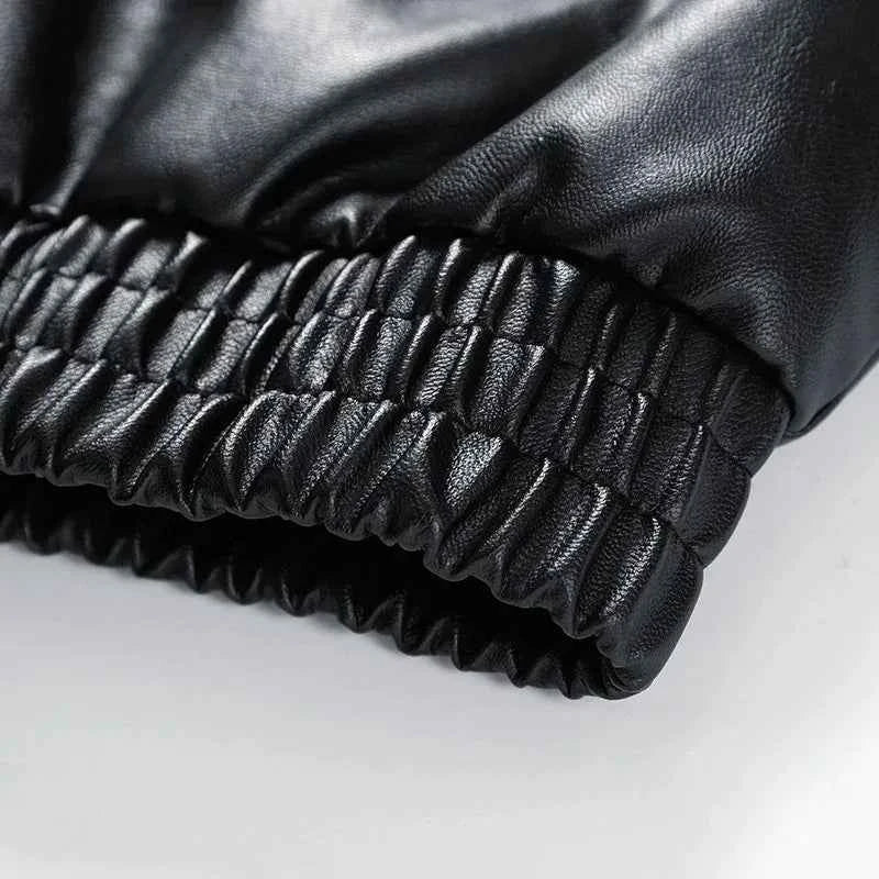 Stylish Embroidery Motorcycle PU Leather Jacket
