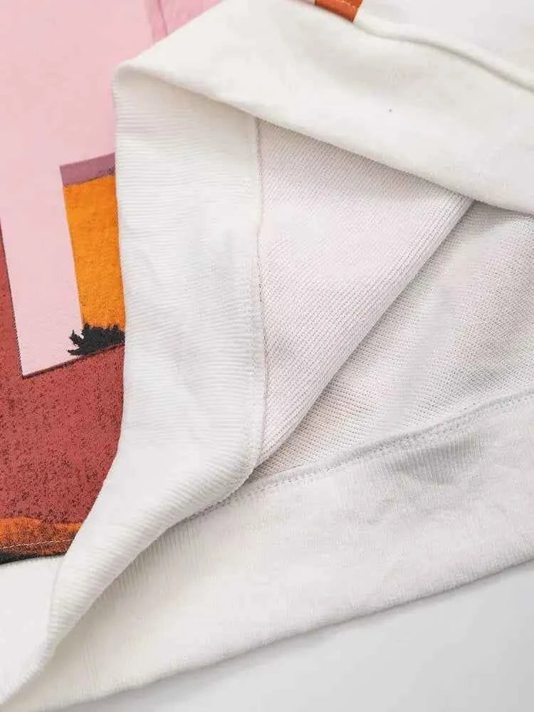 Cozy Oversized Printed Sweatshirt - Heavyweight Luxury Graphic Fleece Pullover