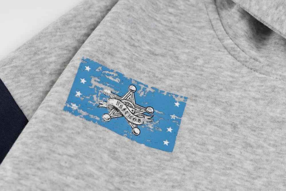 Streetwear Retro Letter Print Contrast Paneled Sweatshirt