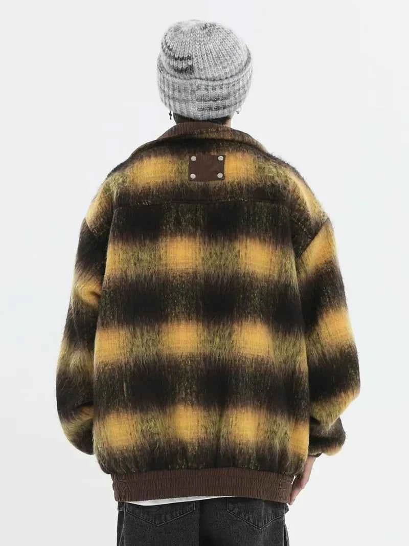 Streetwear Trendy Gradient Woolen Jacket