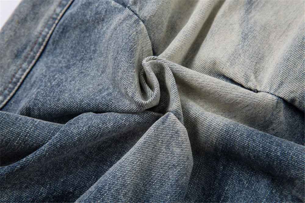 Trendy Designer Baggy Pleated Denim Wide Leg Jeans