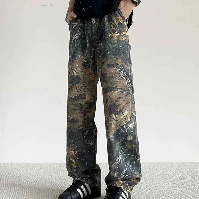 Streetwear Vintage Retro Hip Hop Patterned Jeans