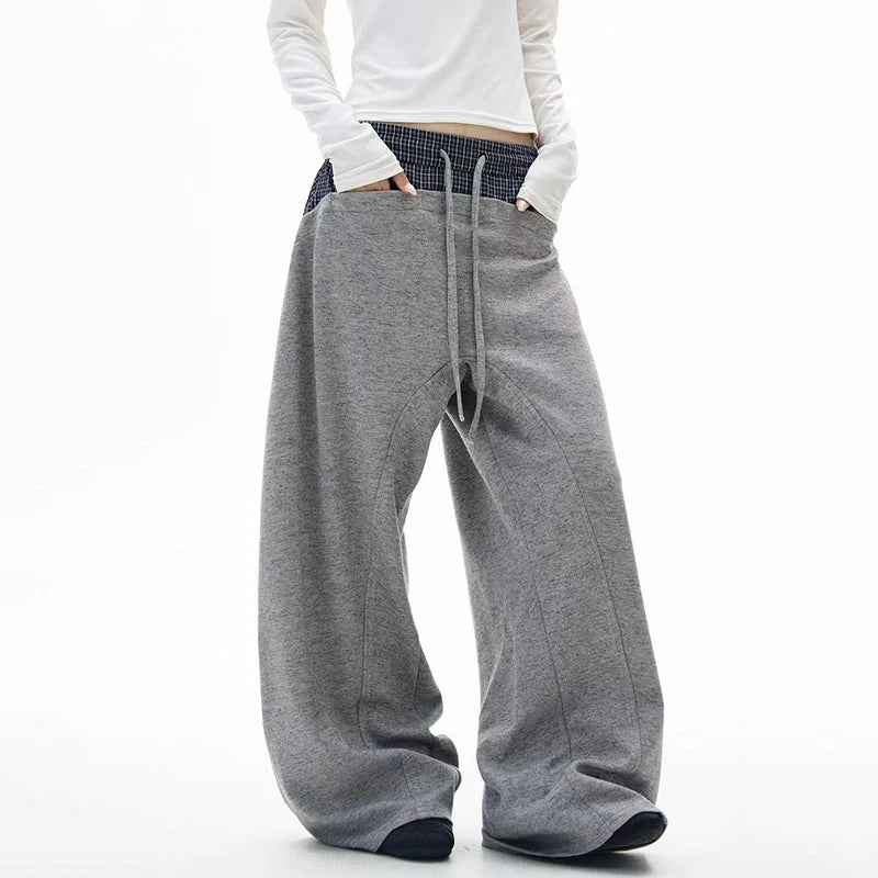Colorful Patchwork Drawstring Elastic Waist Sweatpants