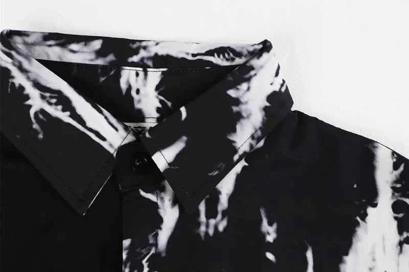 Y2K Gothic Punk Patchwork Long Sleeve Shirt
