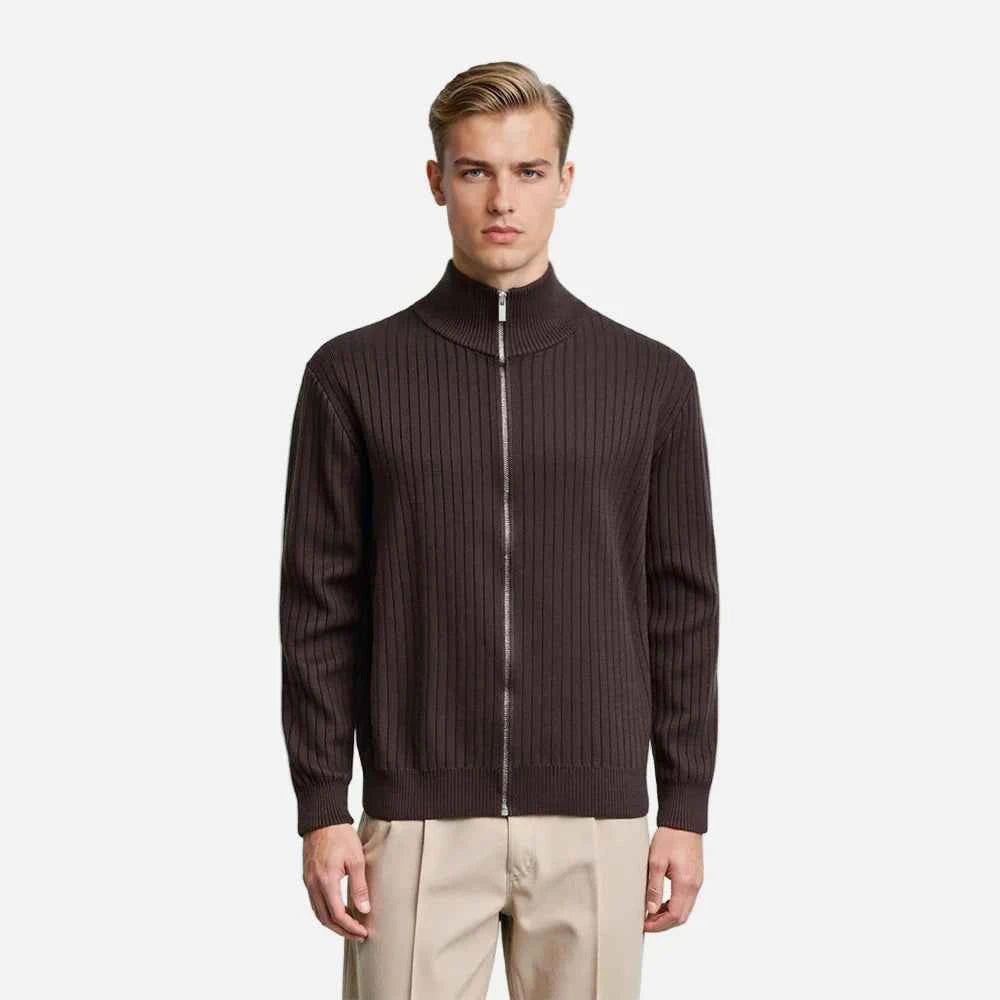 Retro Knitted Stand Collar Classic Cardigan
