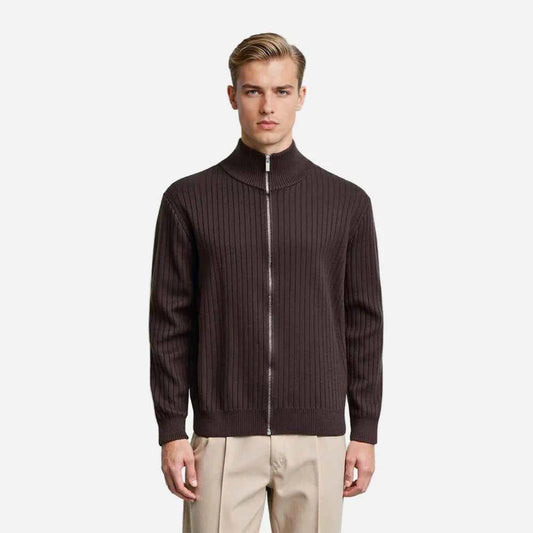 Retro Knitted Stand Collar Classic Cardigan
