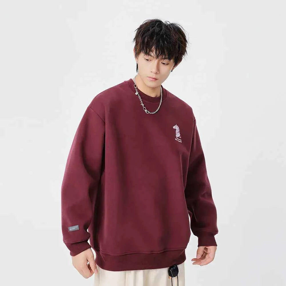 Cozy Horse Head Pattern Crew Sweatshirt