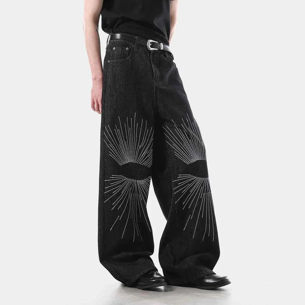 Embroidered Casual American Style Retro Jeans