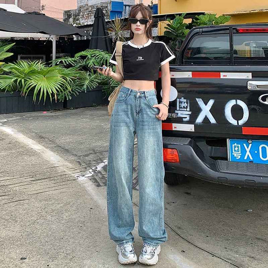 Fashionable High Waist Wide Leg Jeans