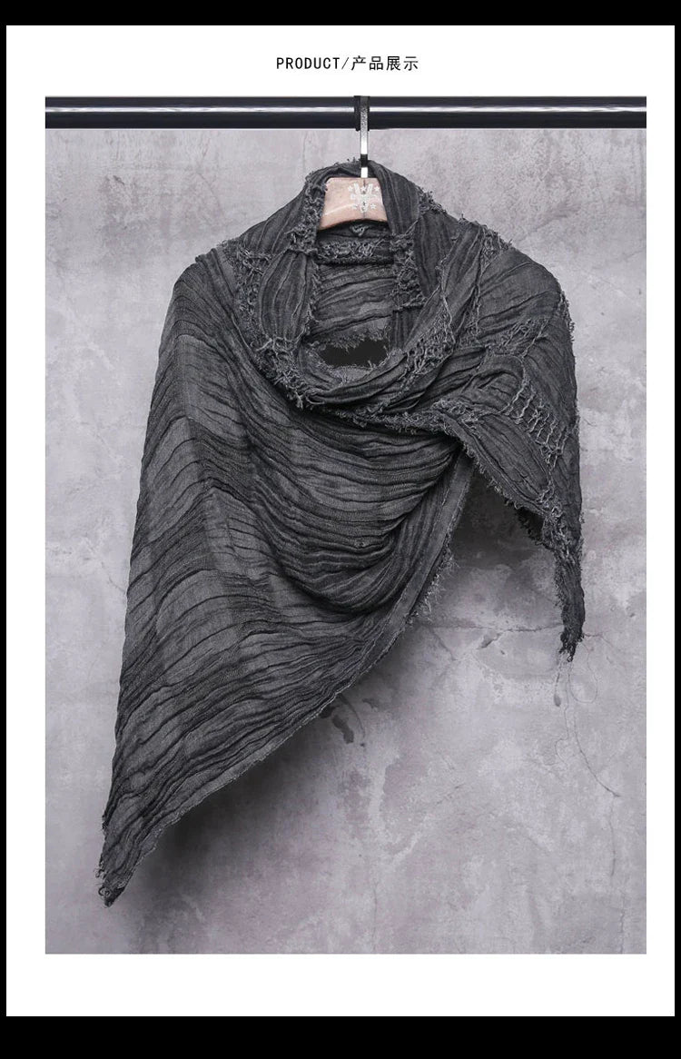 Ripped Design Round Neck Scarf