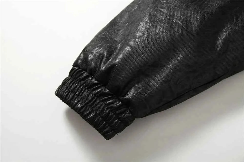 Winter Thick Warm Fur-Collar Parka Leather Jacket