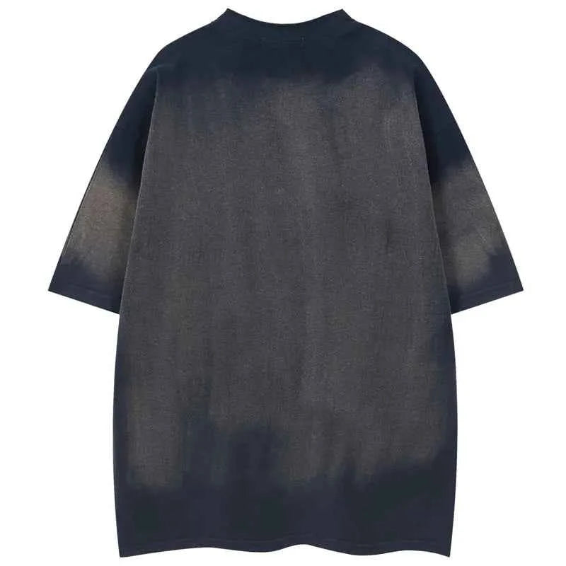 Oversized Streetwear Grunge Embroidered Patch T-Shirt