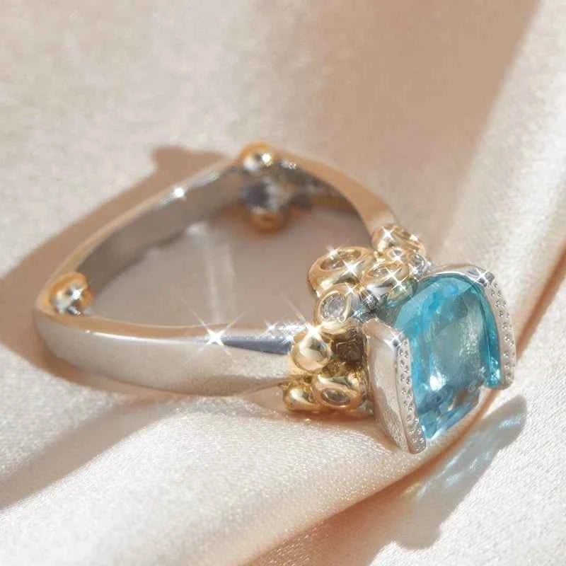 Geometric Zircon Silver Classic Ring