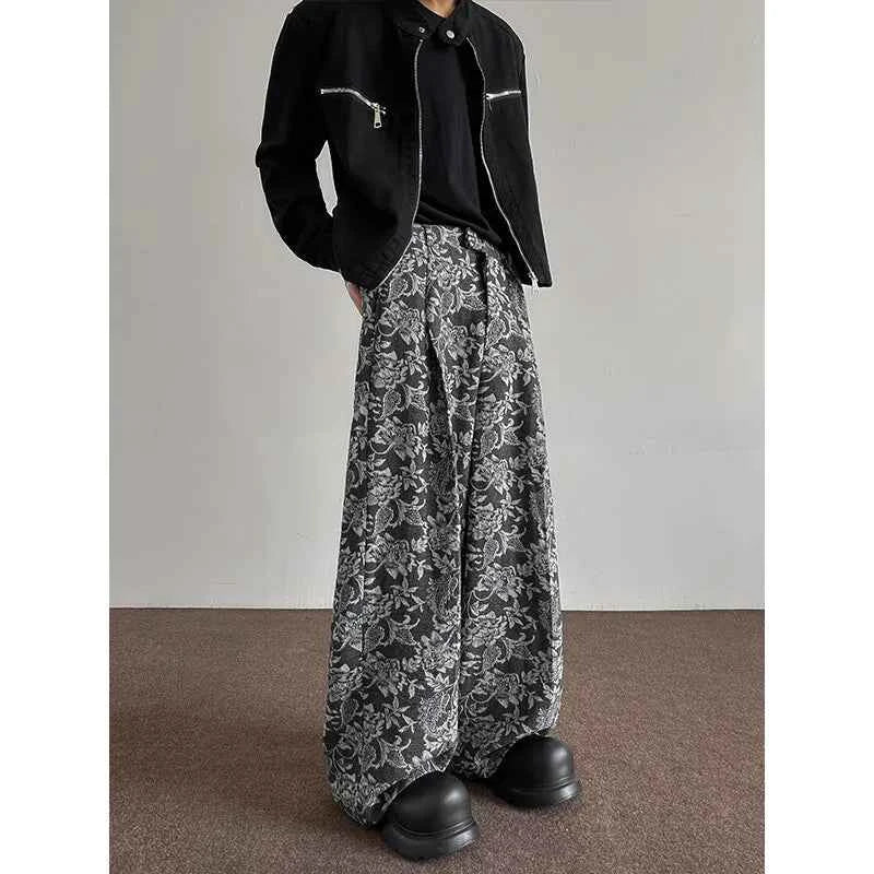 Streetwear Baggy Casual Patterned Wide Sweatpants
