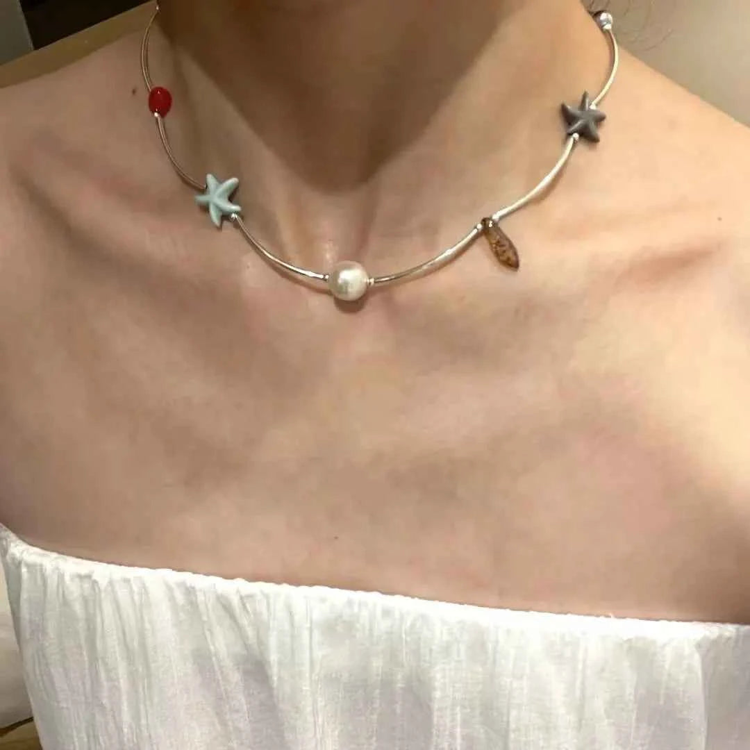 Large Resin Starfish Pendant Necklace