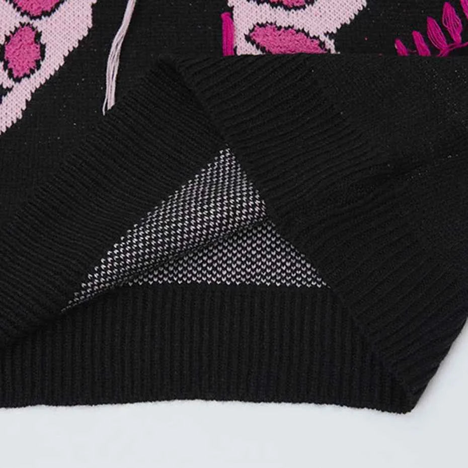 Women Sweet Vibrant Butterfly Graphic Knit Sweater