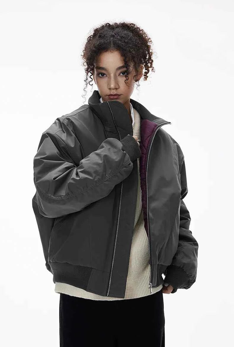 Cleanfit Deconstructed Stand Collar Bomber Jacket