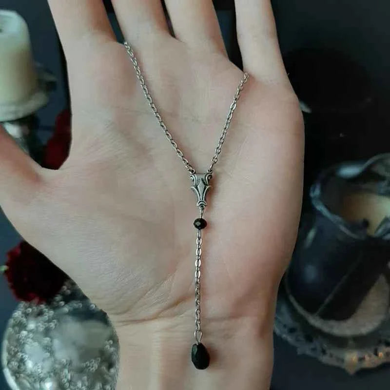 Gothic Elegant Crystal Victorian Rosary Necklace