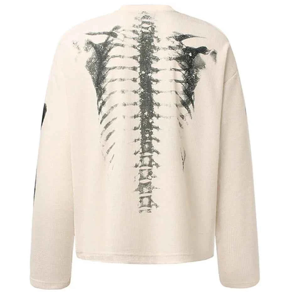 Streetwear Graphic Skeleton Oversized Long Sleeve T-Shirt