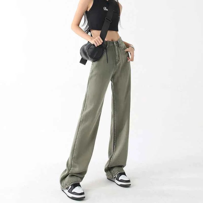 Flexible Slim High Waisted Wide Leg Jeans
