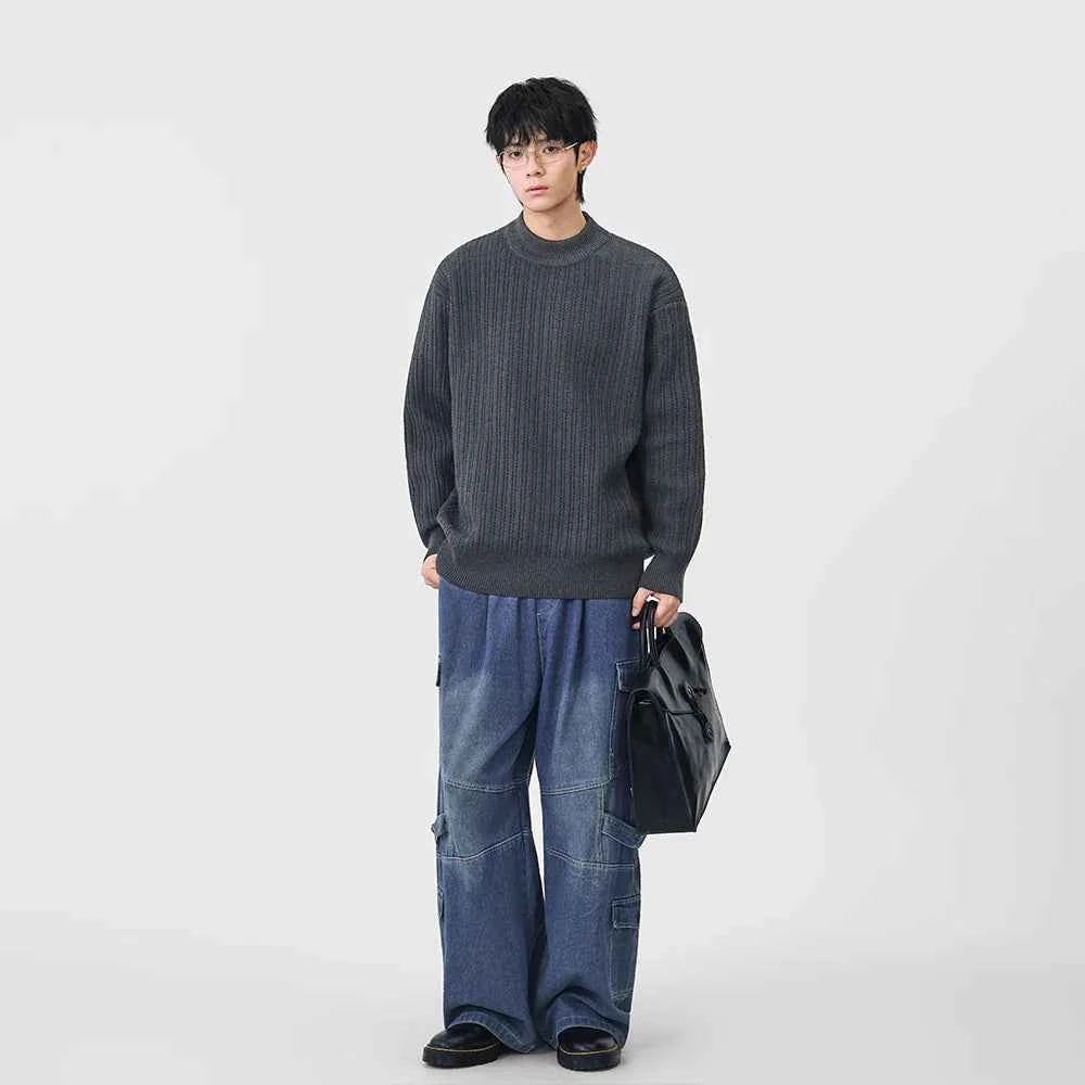 Cozy Ribbed Solid Color Mock Neck Sweater