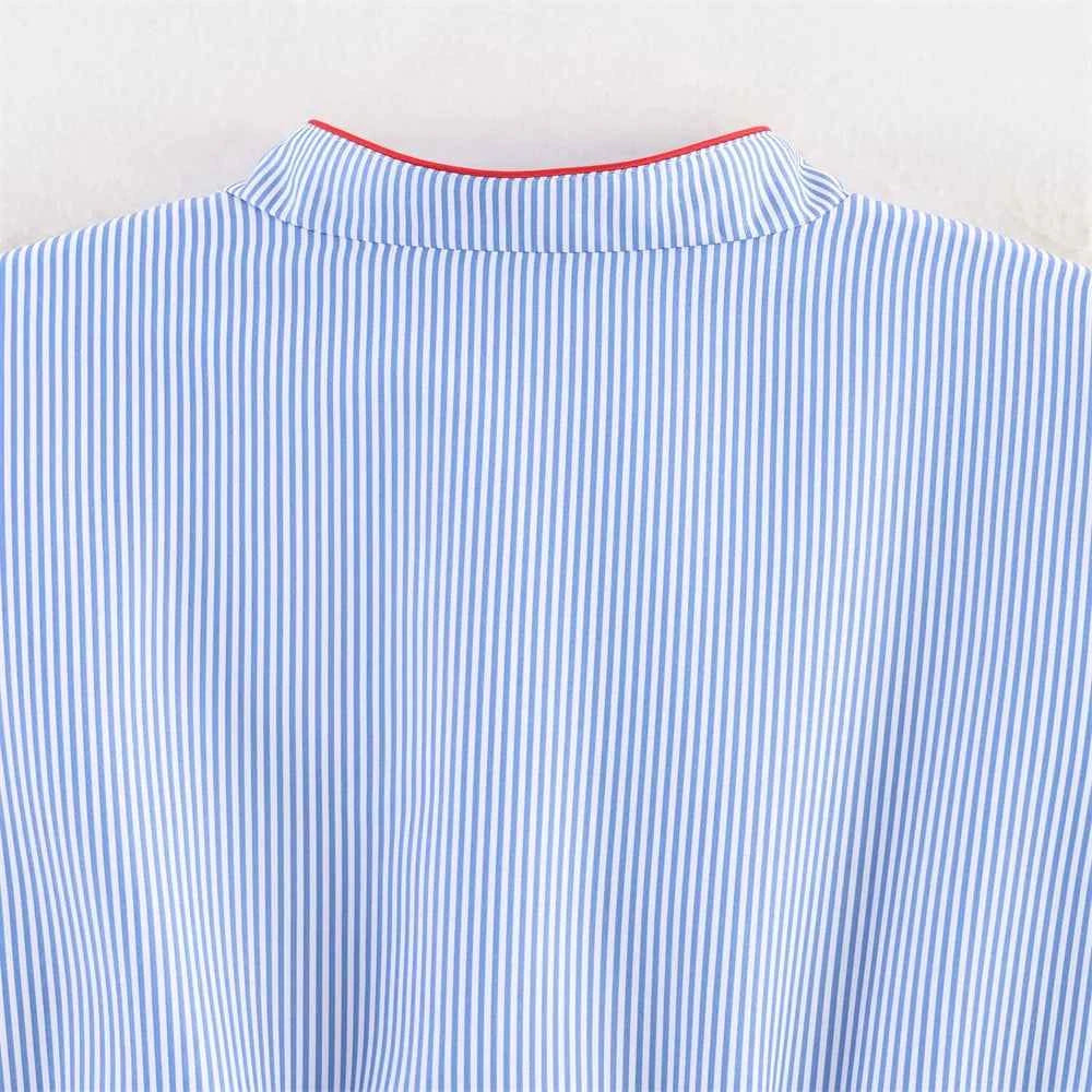 Breathable Striped Love Patch Zipper Shirt
